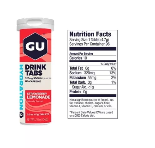 GU Hydration Drink Tabs (eper-limonádé) pezsgőtabletta - 12 tabletta