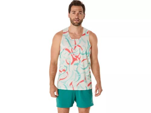 Asics Road All Over Print Singlet férfi rövid ujjú futópóló