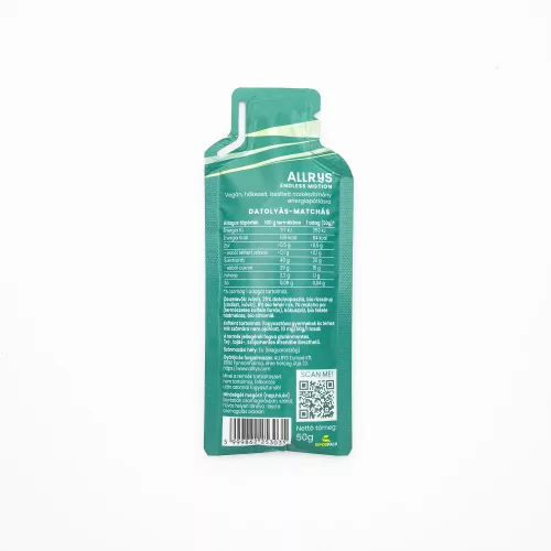 Allrys Energy (datolya-matcha) gél - 50 g