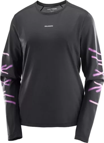 Salomon SHKout Core LS Tee GFX W női hosszú ujjú futófelső