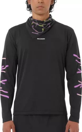 Salomon SHKout Core LS Tee GFX M férfi hosszú ujjú futófelső